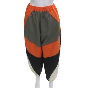 Black Fuchsia Unisex Black Geometric Nylon Jogger Pants 90s Fall Size M